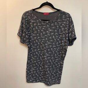 Graphic Cats Image Gray Short Sleeve size medium Tee